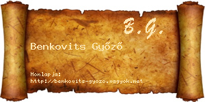 Benkovits Győző névjegykártya