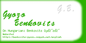 gyozo benkovits business card